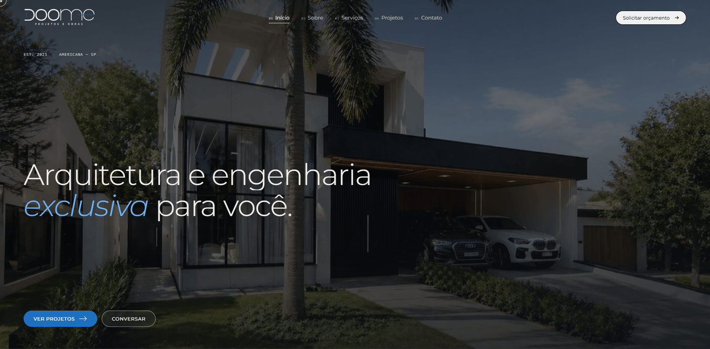 Site DOOME — arquitetura e engenharia